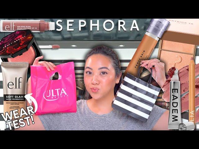 Shop with me at SEPHORA and ULTA and lets try everything on!