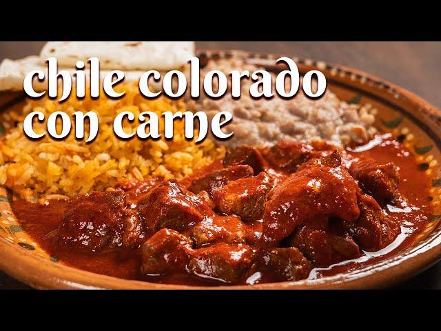 CHILE COLORADO CON CARNE: Delicious Recipe Made from New Mexico Red Chile Pods