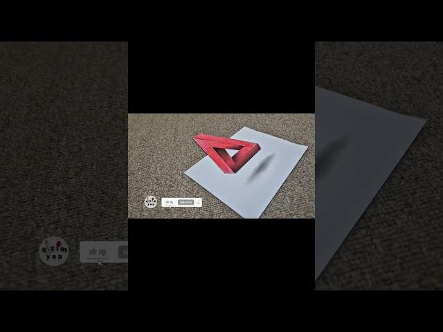 3d drawing impossible triangle on paper #shorts