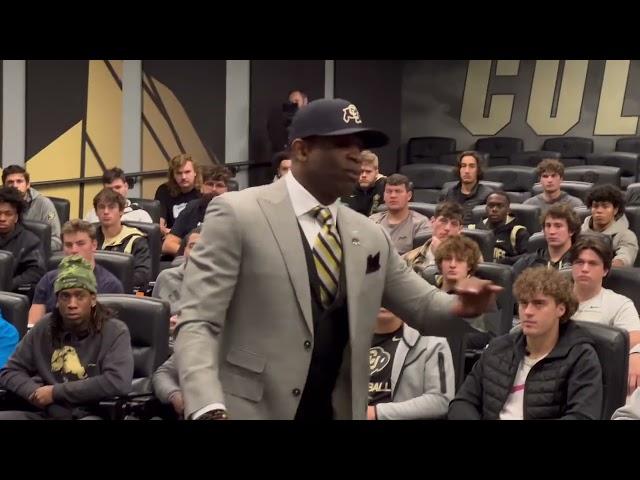 Deion Sanders Meets with the Colorado Football Team Players for the First Time