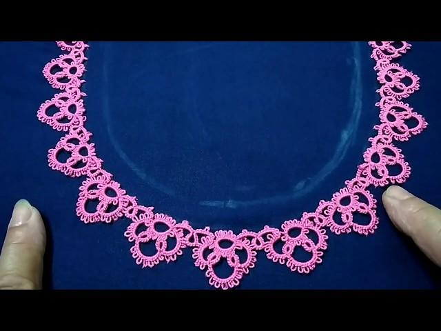 383-Shuttle tatting#75, Beautiful neckline for your kurti