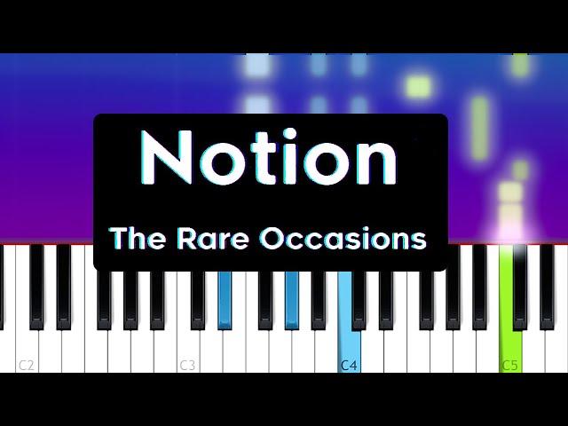 The Rare Occasions - Notion (Piano tutorial)