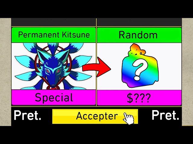 Je TRADE pendant 24Heures le KITSUNE en PERMANENT ! Blox Fruits