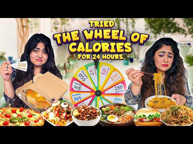 Letting Spinning Wheel of Calories Decide our MEALS for 24 hours Food Challenge ft. Thakur Sisters