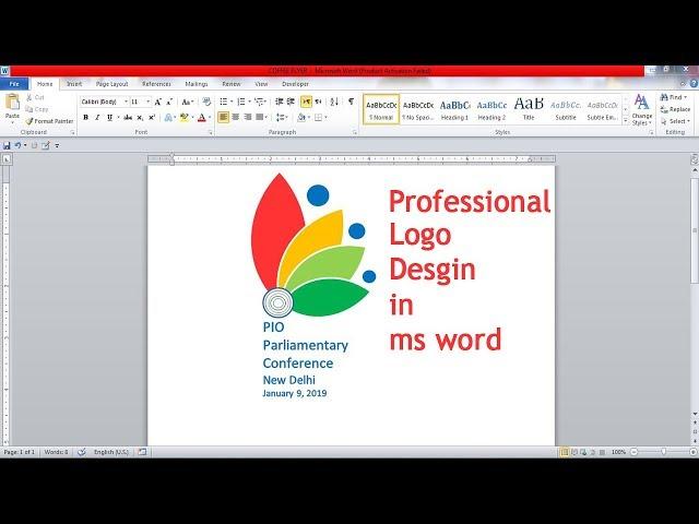 Professional logo Design in ms word || how to make logo in ms word