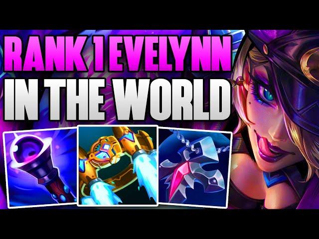 RANK 1 EVELYNN IN THE WORLD SOLO CARRY GAMEPLAY! | CHALLENGER EVELYNN JUNGLE GAMEPLAY | S13