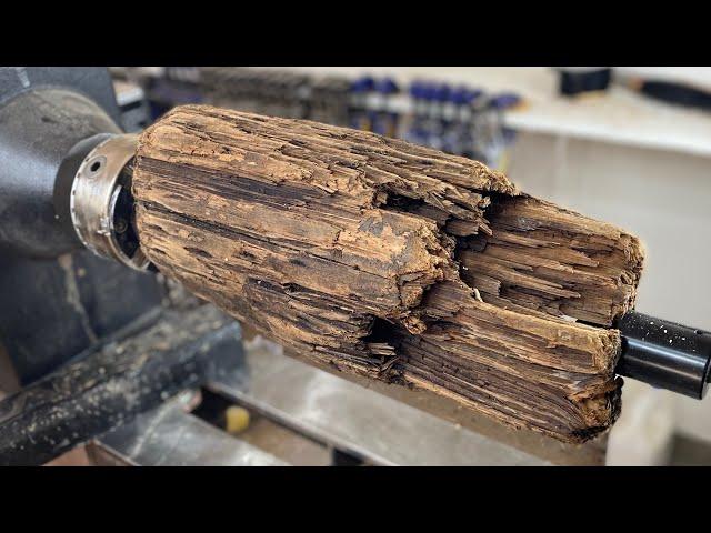 Wood Turning a Driftwood Log