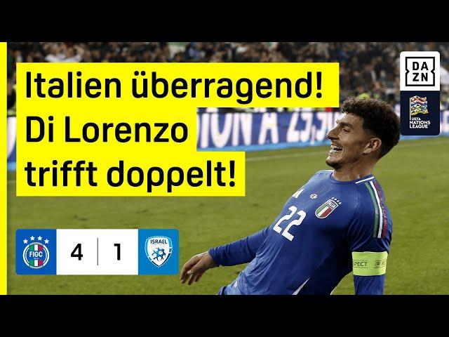 Weiter ungeschlagen! Di Lorenzo Doppelpack sorgt für Sieg: Italien - Israel | Nations League | DAZN