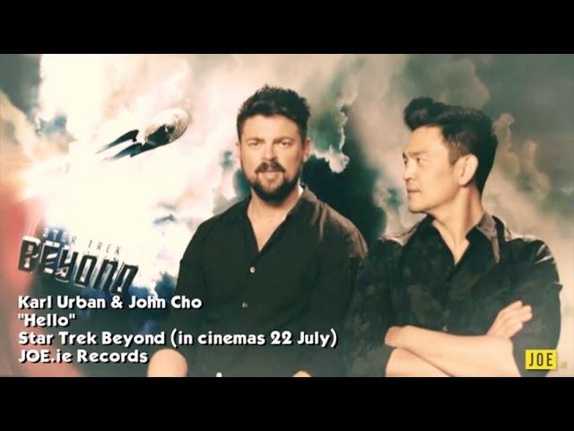 Karl Urban & John Cho sing 'Hello' & compare chest hair & eyebrows