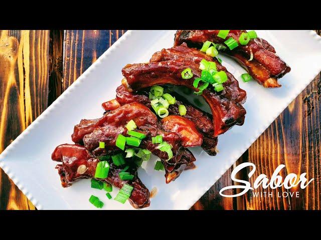 Costillas Fritas con Salsa BBQ/ Fried Baby Back Ribs with BBQ Sauce