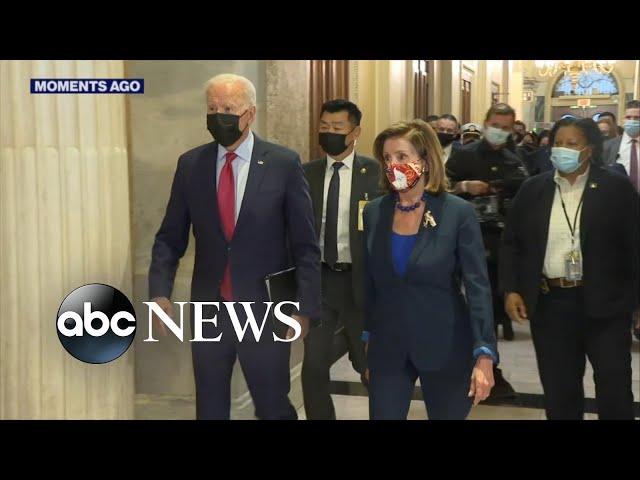 Biden visits Capitol Hill to meet with House Democrats