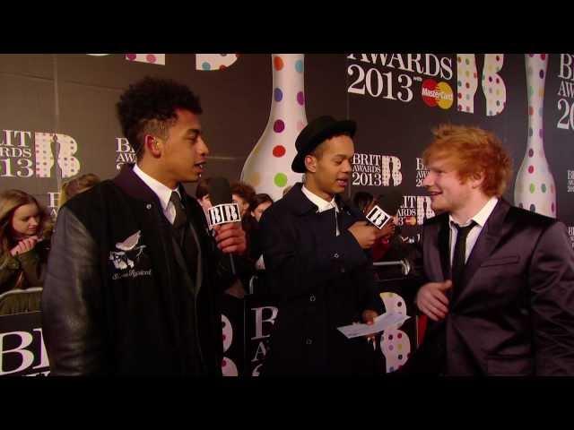 On the Red Carpet: Ed Sheeran Talks to Rizzle Kicks | BRITs 2013