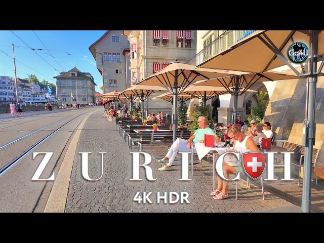 Switzerland Zurich  Currently Stroll: Central streets of the city 4K HDR Walking tour