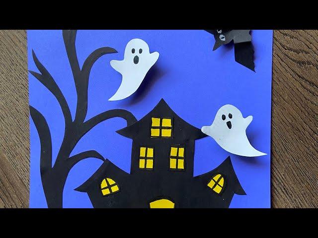 Haunted House Craft | Halloween paper Craft | Halloween Ghost Craft | Haunted House and Ghost Craft