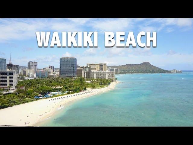 Drone footage of Waikiki Beach, Honolulu, Hawaii