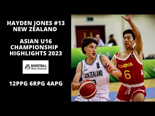 Hayden Jones - 6'5 Guard - New Zealand - U16 Asian Championship Highlights