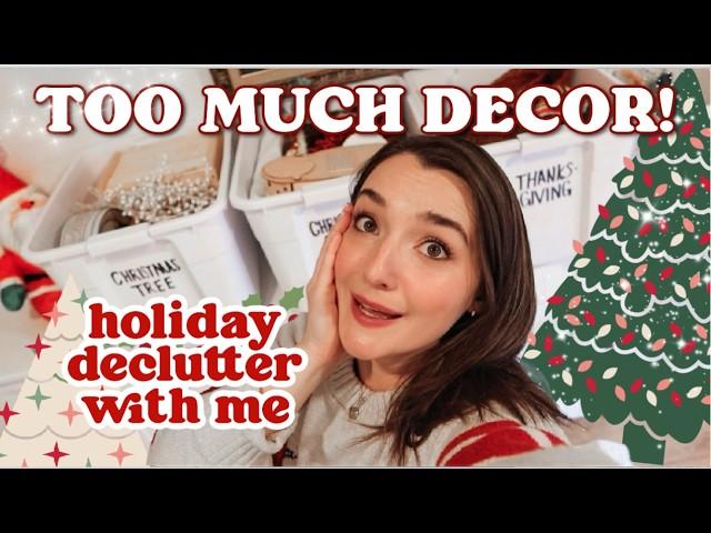 Holiday Decor EXTREME DECLUTTER + ORGANIZE! Messy To Minimal Christmas Clean + Decorate 2024 prep