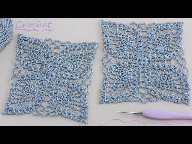 Чарующий КВАДРАТНЫЙ МОТИВ "Ананасы" вязание крючком МКSUPER Beautiful Pattern Crochet square motifs