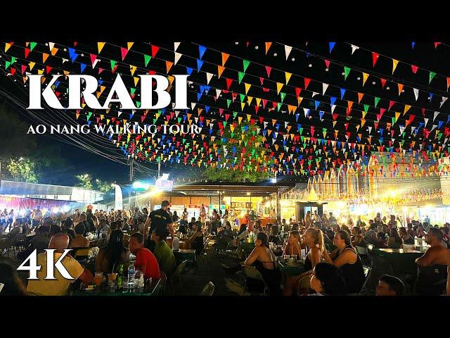 [4K WALK] Walking in Krabi Ao Nang Nightlife on April 2024 l Thailand