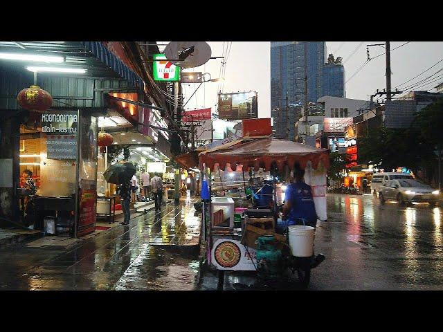 [4K] Walking in the Rain in Bangkok | Rainy Season in Thailand