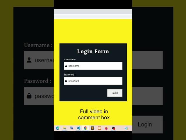 Create Simple Login Form Validation Using JavaScript | HTML, CSS And Java Script 2023 #javascript