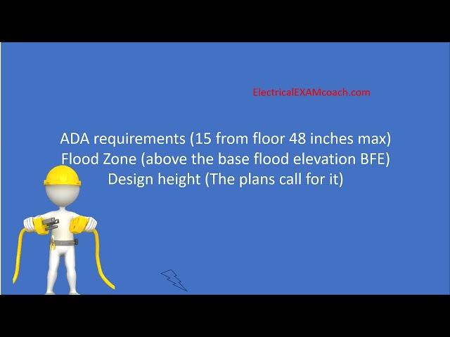 #193 Electrical Question of the Day Minimum Receptacle Height NEC