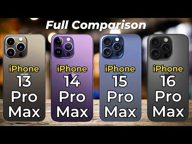 iPhone 16 Pro Max vs iPhone 15 Pro Max vs iPhone 14 Pro Max vs iPhone 13 Pro Max Specs Comparison