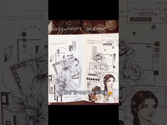 영상에없는 다꾸 16장 구경해요#1분다꾸 #shorts #journaling #papertherapy #빈티지다꾸 #asmr #tingle #scrapbooking #감성다꾸