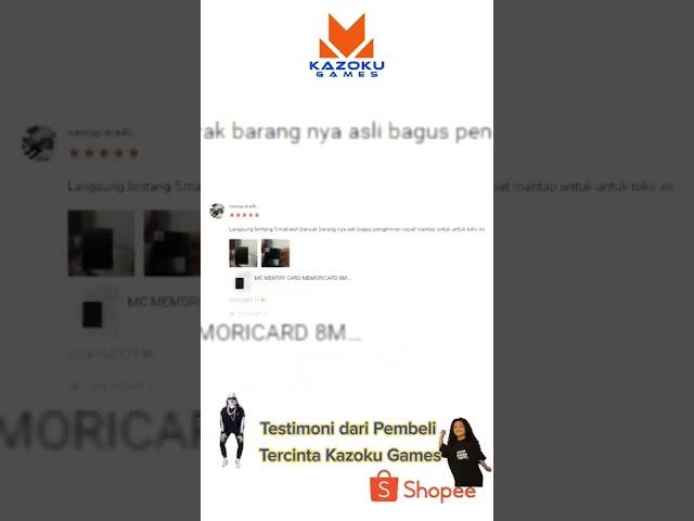 Testimoni Pembeli di Shopee Kazoku Games.