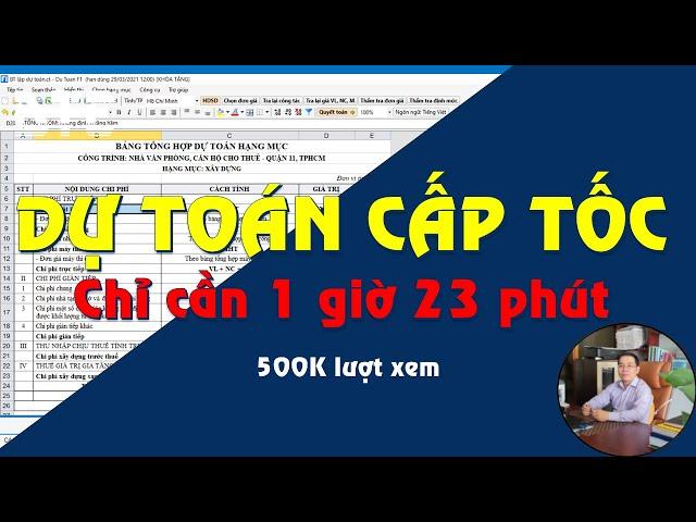 Tự học dự toán cơ bản cấp tốc trong 1 tiếng 23 phút| Thầy Mai Bá Nhẫn