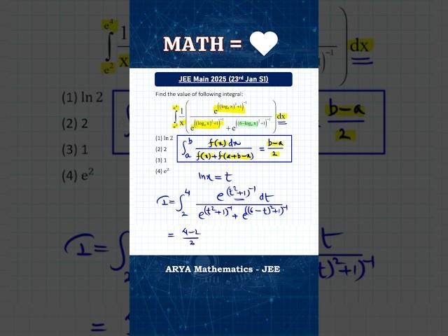 Definite Integration Tricks | Solve in 30 Seconds |  JEE Main - 2025 |  @ARYA_Mathematics