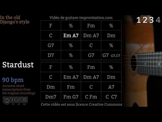 Stardust (90 bpm) - Gypsy jazz Backing track / Jazz manouche