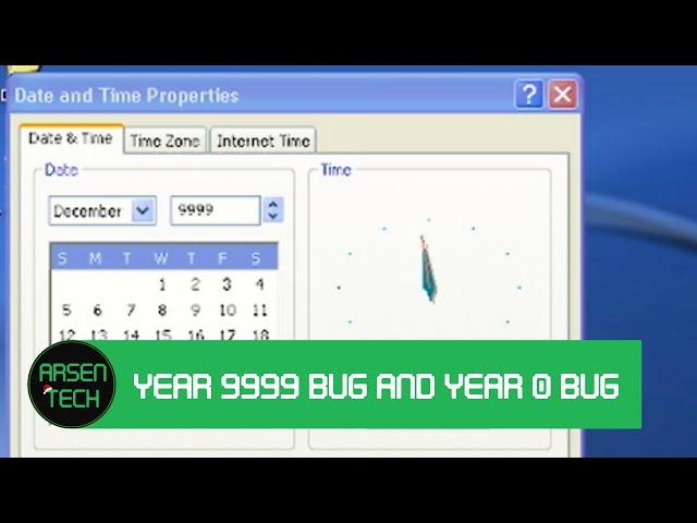 Year 9999 bug and Year 0 bug on Windows XP | Windows Test