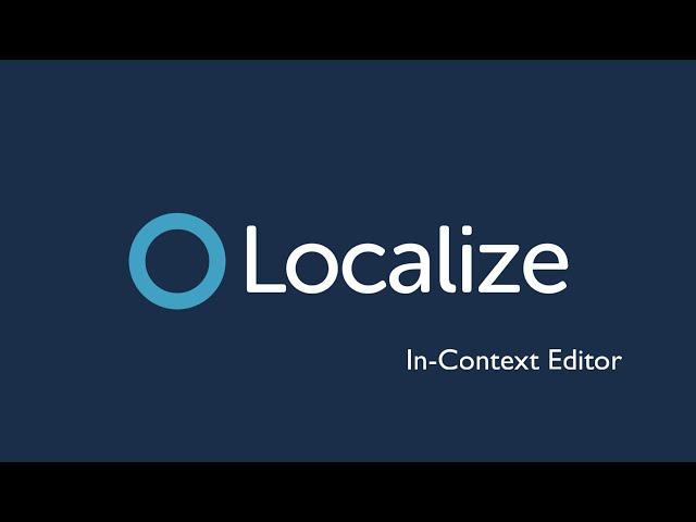 In-Context Editor | Localize