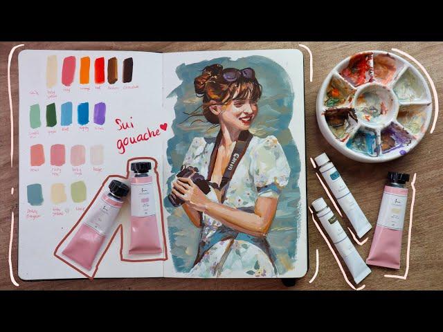 Sui Gouache review + painting try on