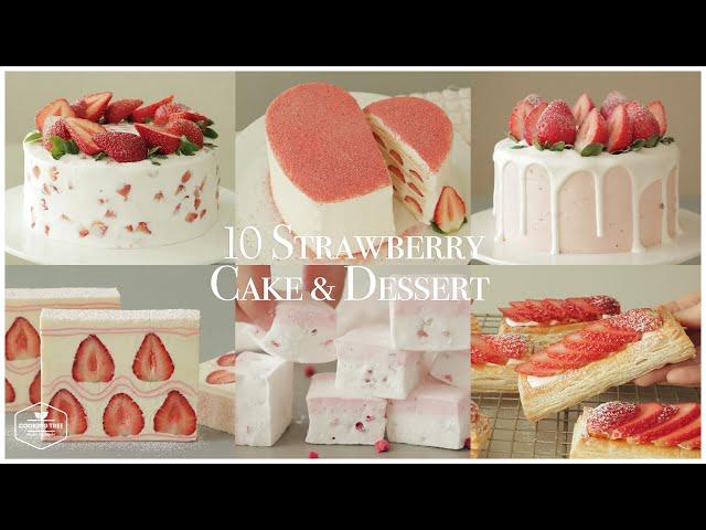 10가지딸기 케이크&디저트 모음.zip : 10 Strawberry Cake&Dessert Recipe | 홈베이킹 영상 모음 Baking Video | Cooking tree