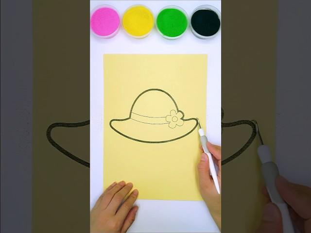 Capeline HatSand Painting #art #sandart #shorts #coloring #kidsart #sandpainting
