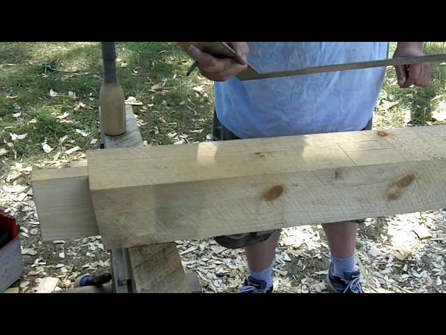 Timber Frame Shed - Laying Out and Making a Knee Brace Pocket