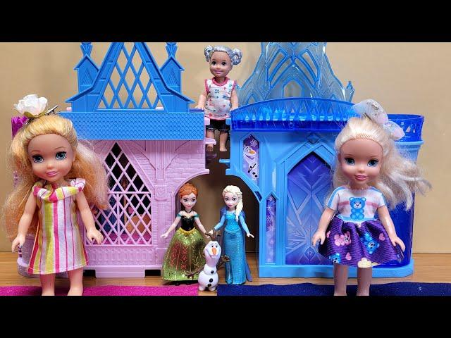 Mini dolls ! Elsa & Anna toddlers - Frozen doll houses - Barbie dolls