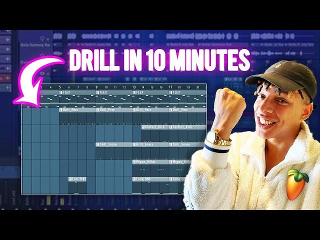 HOW TO MAKE A DRILL BEAT IN 10 MINUTES (BEGINNER / STOCK PLUGINS) 