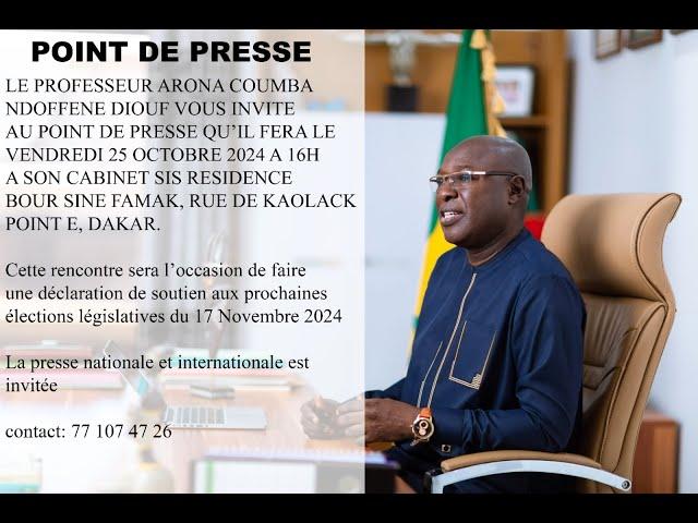 Election législatives, Senegal 2050 :Soutien au Pastef, le Professeur Arona Ndonfene Diouf s'exprime