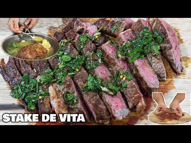 Friptura de vita//Steak de vita la tigaie//Cum fac eu friptura de vită perfecta!Gata în 12minute!!!