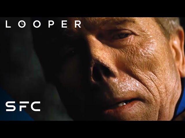 Looper | Sci-Fi Movie Clip | Disintegration Of Body Parts | Full Scene