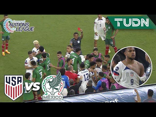 ¡Montes provoca PELEA Y expulsados! | Estados Unidos 2-0 México | CONCACAF Nations League - Semis