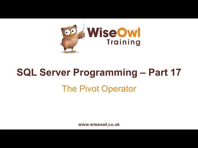 SQL Server Programming Part 17 - The Pivot Operator