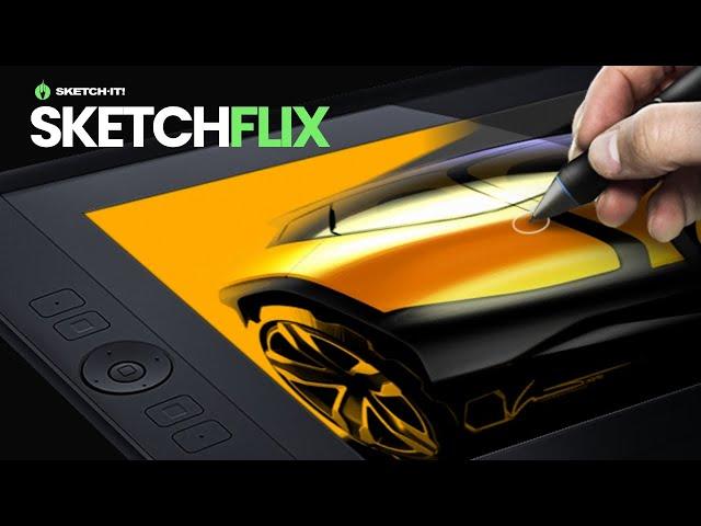 SketchFLIX - 060 | How to render a CROSSCOUPE in Photoshop