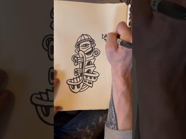 Daily Faces Challenge: Day 99/364- Sharpie Marker Drawing | Graffiti Sketch Art Timelapse #shorts