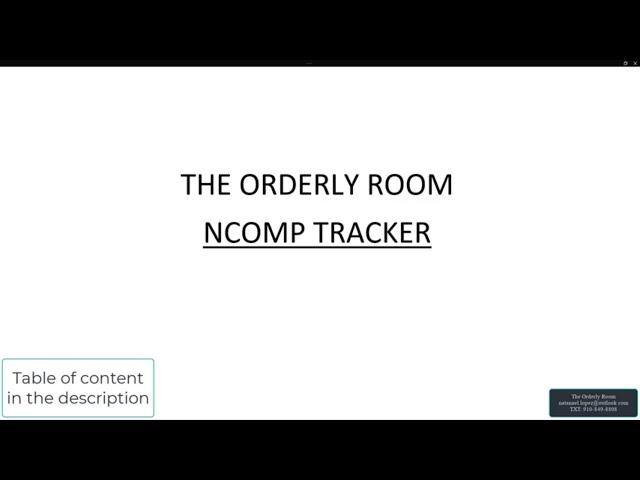 NCOMP Tracker