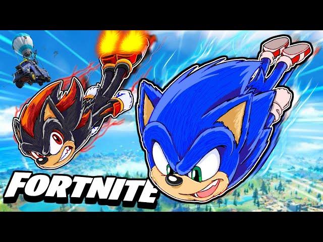 Movie Sonic & Movie Shadow VS Fortnite!!