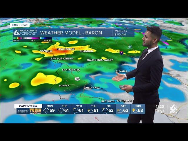 The next system will take on the features of a weak atmospheric river on Monday